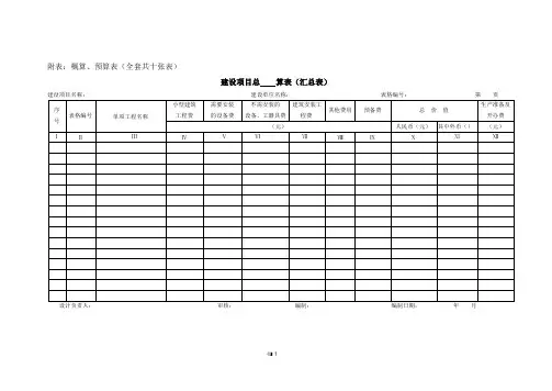 2020年(新)通信建设工程概算、预算表参照模板