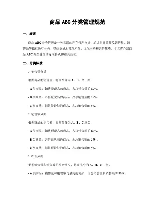 商品ABC分类管理规范