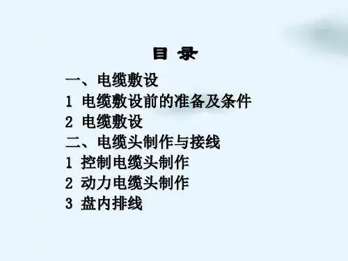 电力电缆控制电缆的敷设做头与接线授课PPT