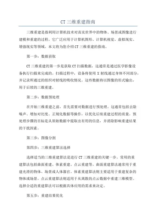 CT三维重建指南