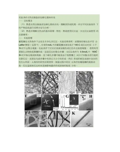实验2-2水热法制备炭包碲化银纳米线解析