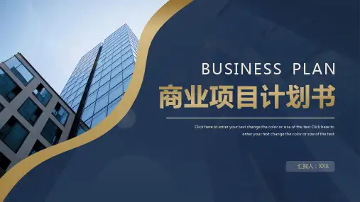 蓝色金色商业项目计划书PPT模板