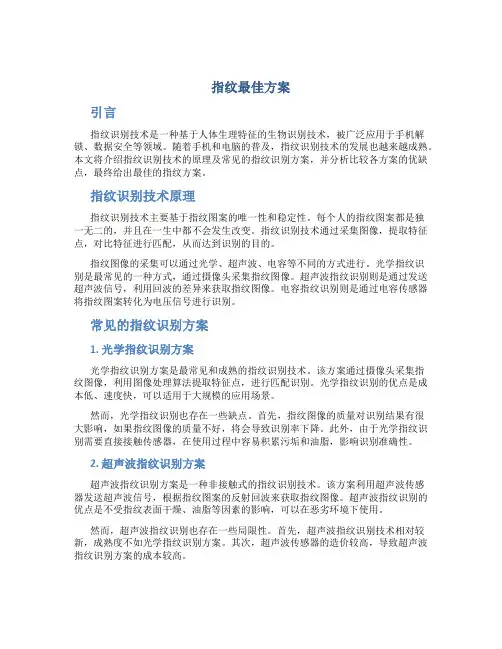 指纹最佳方案