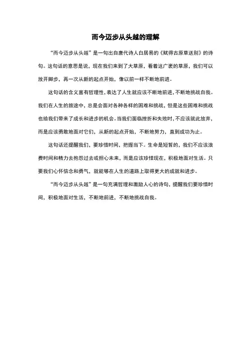 而今迈步从头越的理解