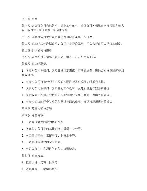 公司巡查组工作制度范本
