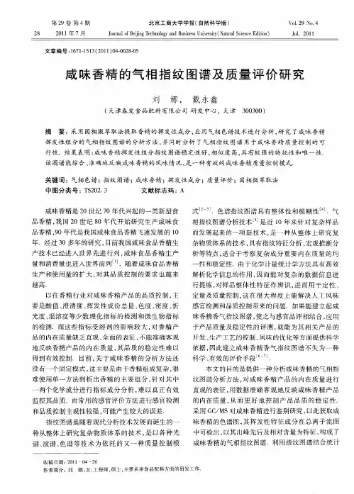 咸味香精的气相指纹图谱及质量评价研究