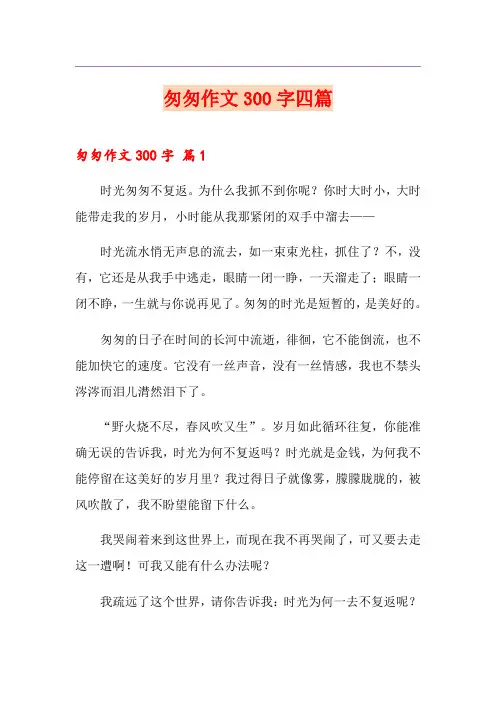 匆匆作文300字四篇