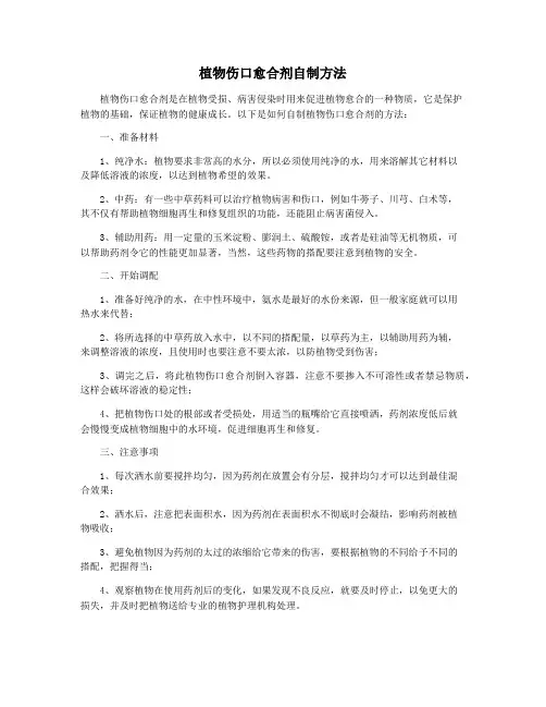 植物伤口愈合剂自制方法