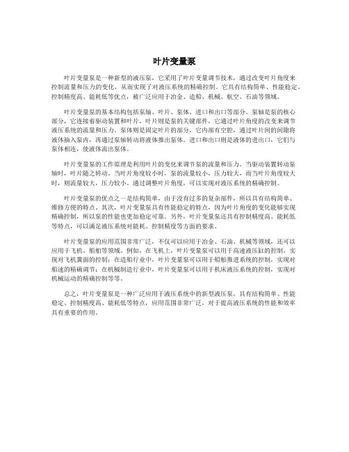 叶片变量泵