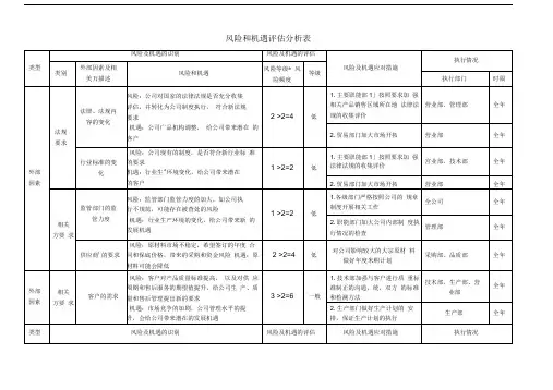 风险与机遇评估分析表