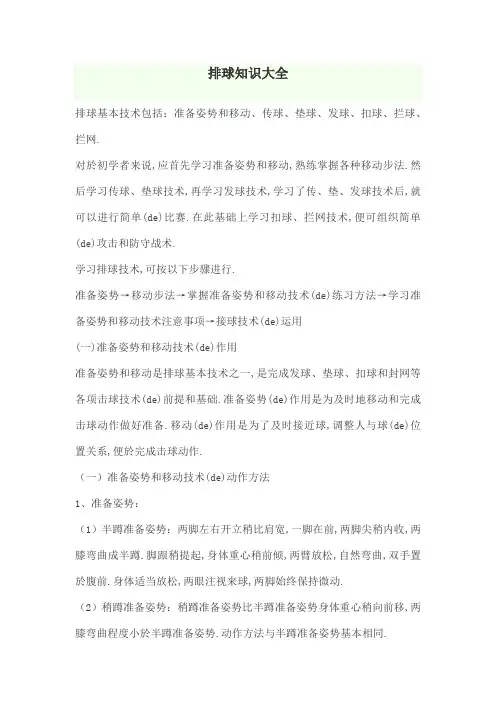 排球知识大全