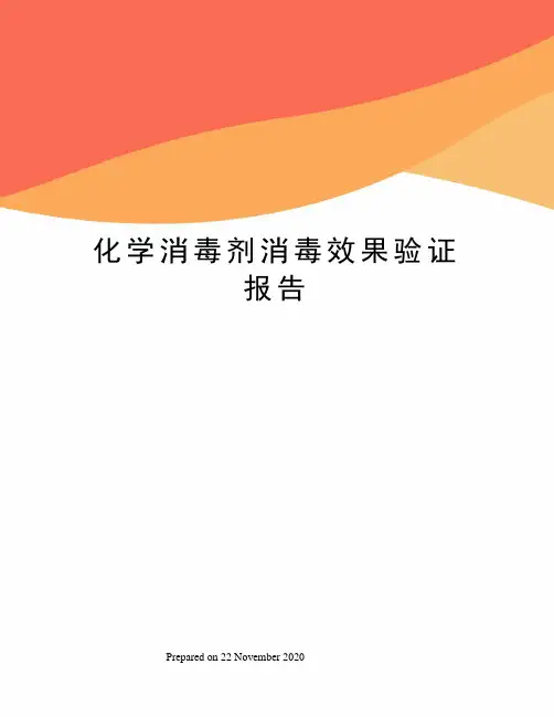 化学消毒剂消毒效果验证报告