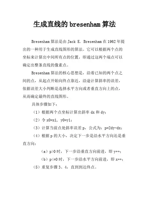生成直线的bresenham算法