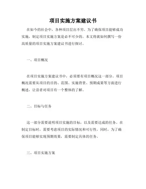 项目实施方案建议书