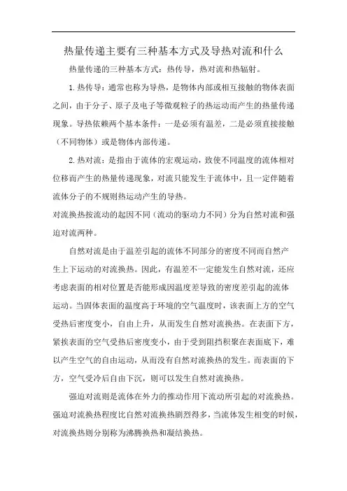 热量传递主要有三种基本方式及导热对流和什么