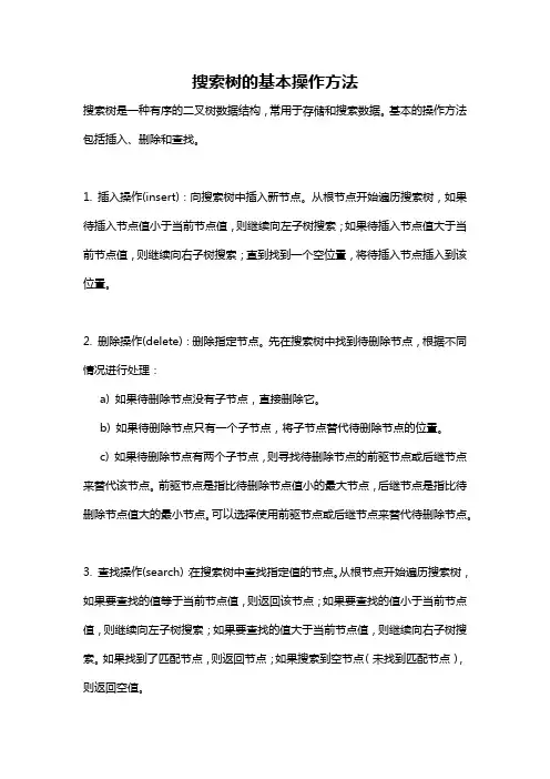 搜索树的基本操作方法