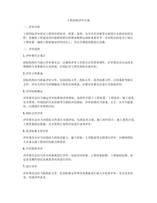 工程招标评审方案