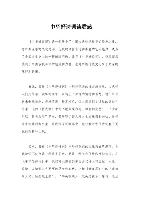 中华好诗词读后感