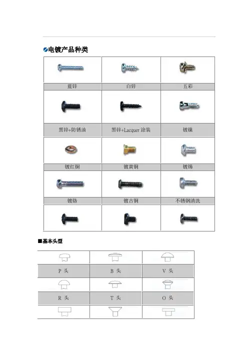 螺丝标准及孔径(DOC)