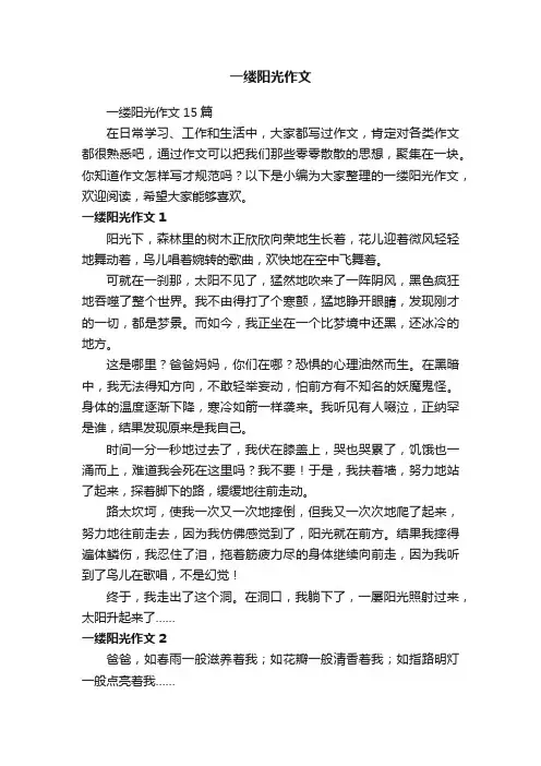 一缕阳光作文