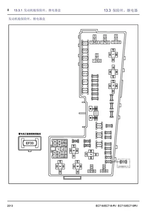 2013吉利帝豪EC7全车电路图03-保险丝和继电器