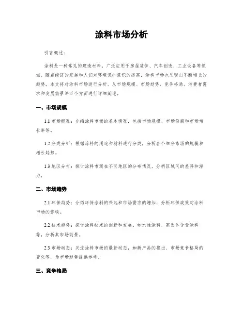 涂料市场分析