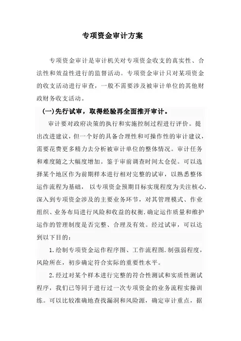 专项资金审计方案