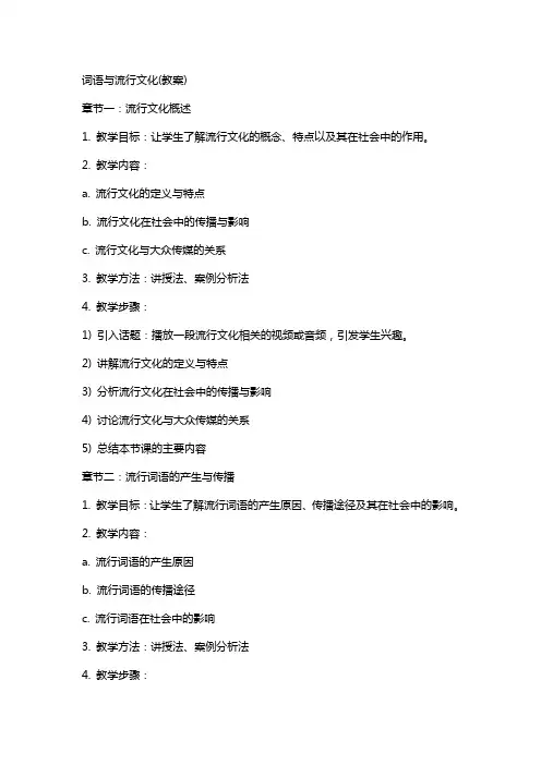 词语与流行文化(教案)