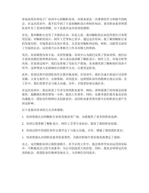 培训橱柜后感想
