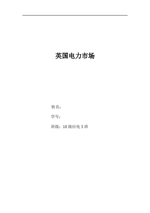英国电力市场