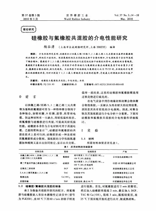 硅橡胶与氟橡胶共混胶的介电性能研究
