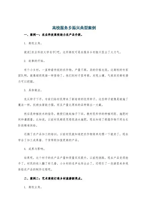 高校服务乡振兴典型案例