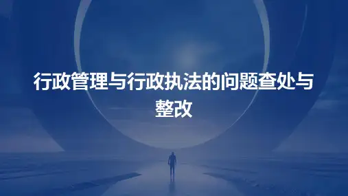 行政管理与行政执法的问题查处与整改