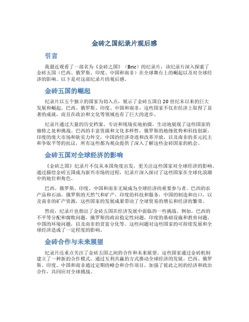 金砖之国纪录片观后感