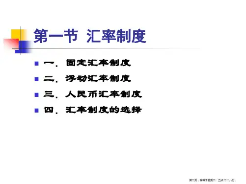 汇率制度与外汇管制powerpoint29页