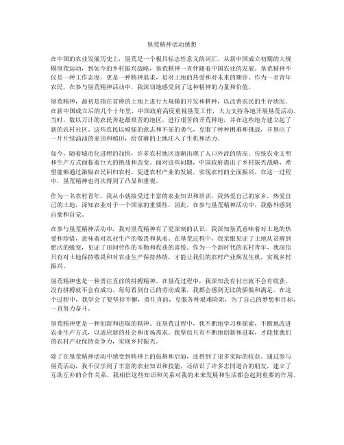 垦荒精神活动感想