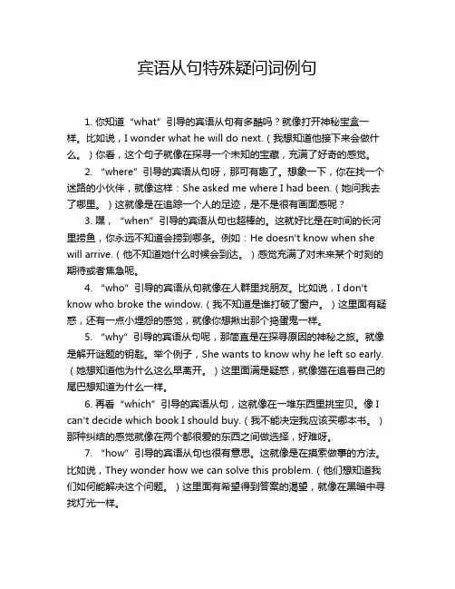 宾语从句特殊疑问词例句