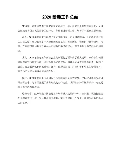 2020禁毒工作总结