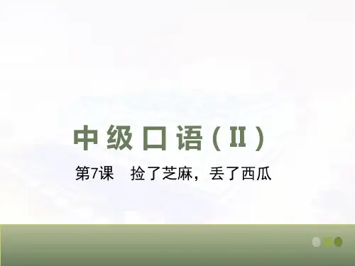 对外汉语(第二版)中级口语II-第7课