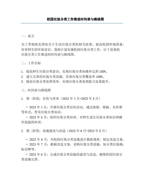 校园垃圾分类工作推进时间表与路线图