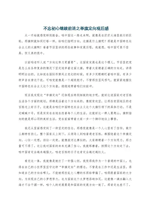 不忘初心继续前进之举旗定向观后感
