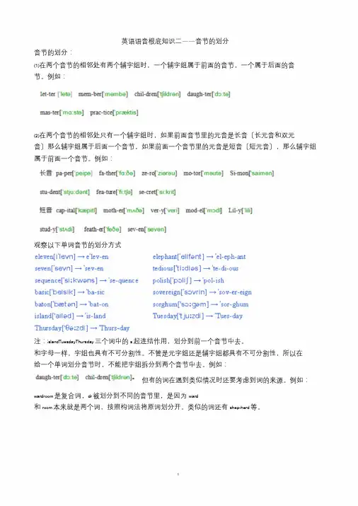 音节的划分