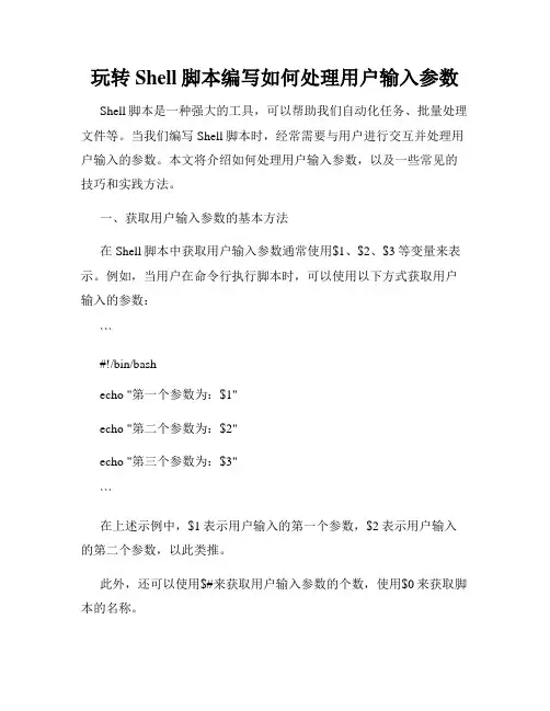 玩转Shell脚本编写如何处理用户输入参数