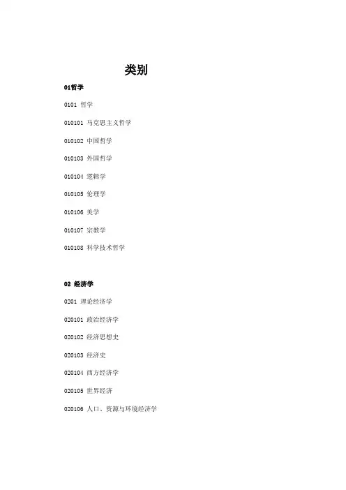 专业学科分类以及课程设置