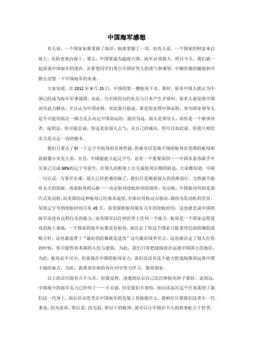中国海军感想