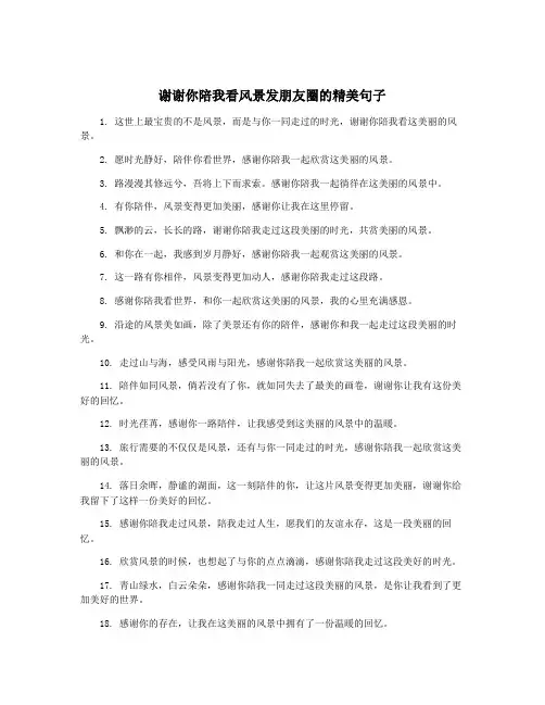 谢谢你陪我看风景发朋友圈的精美句子