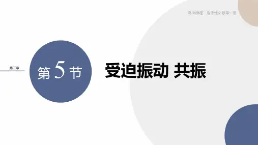 2024-2025学年高二物理选择性必修第一册(粤教版)教学课件第二章机械振动2.5受迫振动共振