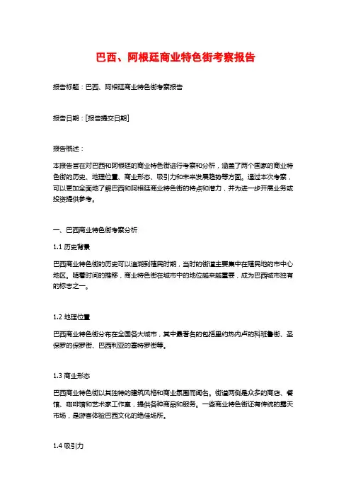 巴西、阿根廷商业特色街考察报告