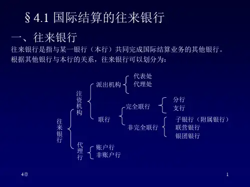 4章国际结算的往来银行和支付系统