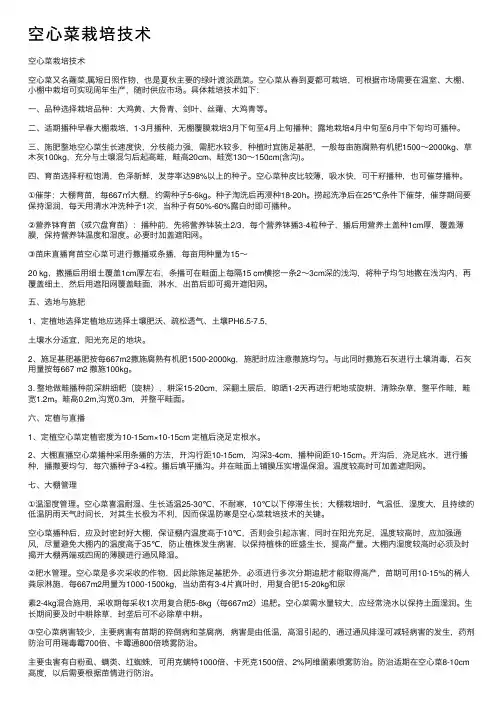 空心菜栽培技术